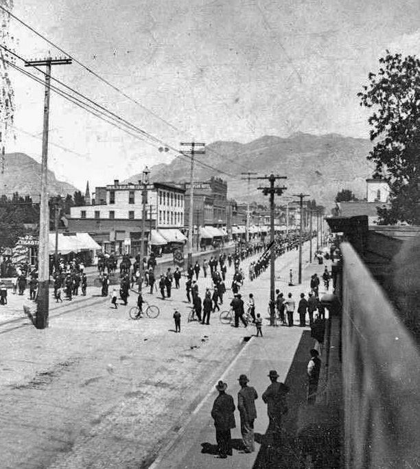 Looking east on 25th from Wall, Ogden, Utah, 1900