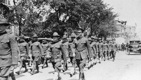 WWI Veterans marching